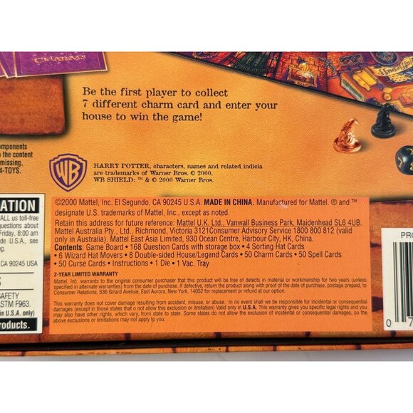 Harry Potter and the Sorcerer's Stone Trivia Board Game Mattel 2000 NEW - Picture 3 of 3